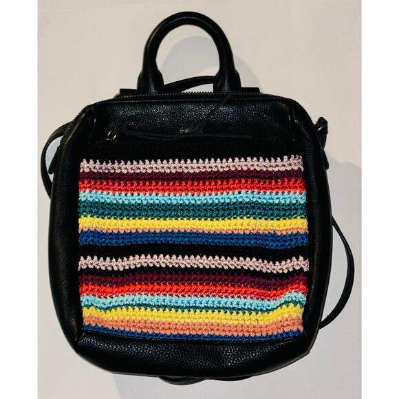 The Sak Convertible Mini Backpack Leather & Crochet - Picture 1 of 2